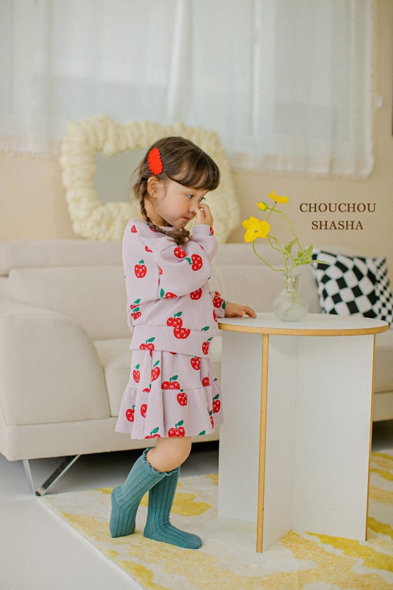 CHOUCHOU SHASHA - Korean Children Fashion - #Kfashion4kids - Apple Top Bottom Set - 2