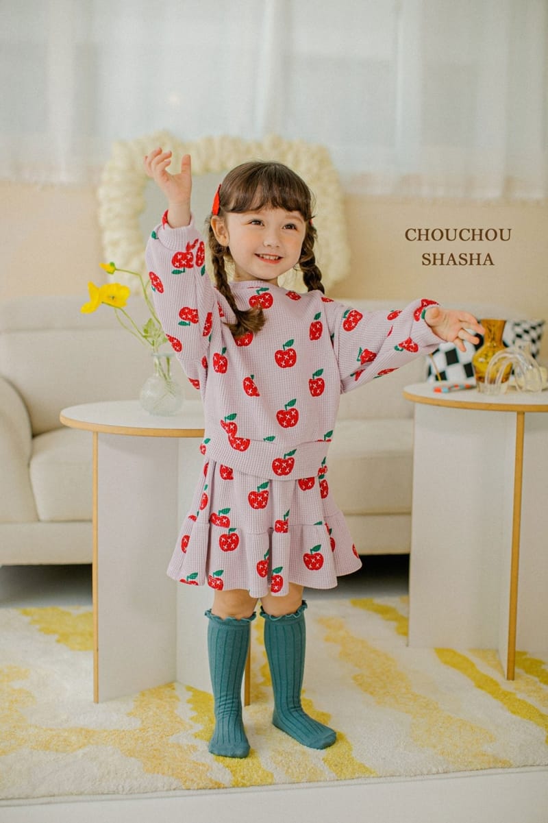 CHOUCHOU SHASHA - Korean Children Fashion - #Kfashion4kids - Apple Top Bottom Set - 3