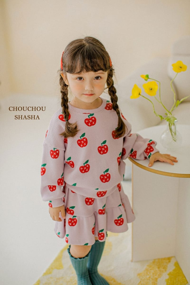 CHOUCHOU SHASHA - Korean Children Fashion - #Kfashion4kids - Apple Top Bottom Set - 4