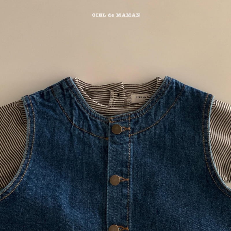 CIEL DE MAMAN - Korean Children Fashion - #Kfashion4kids - Denim Vest - 4