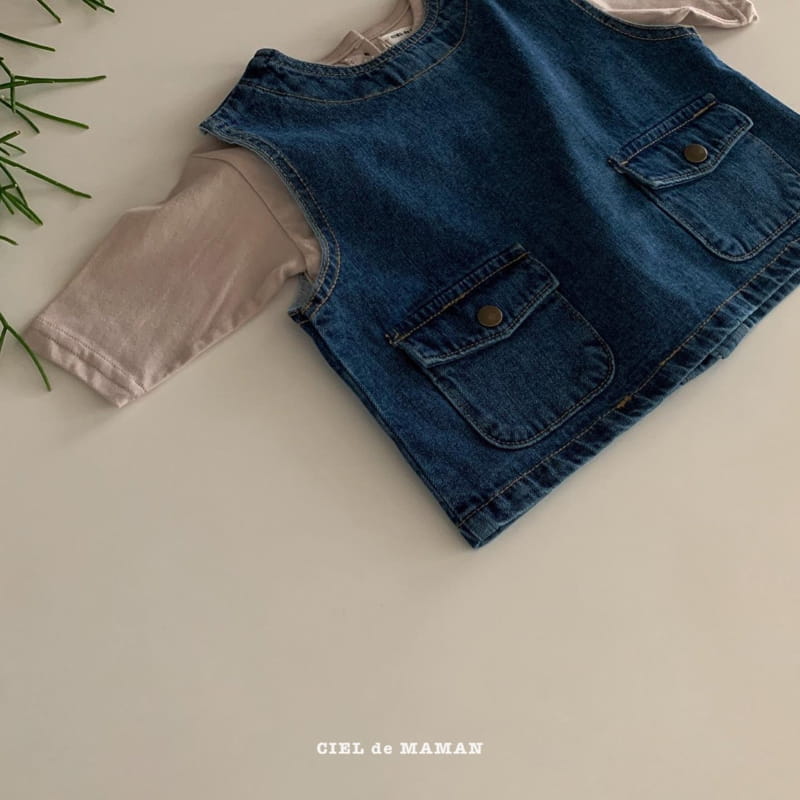 CIEL DE MAMAN - Korean Children Fashion - #Kfashion4kids - Denim Vest - 5
