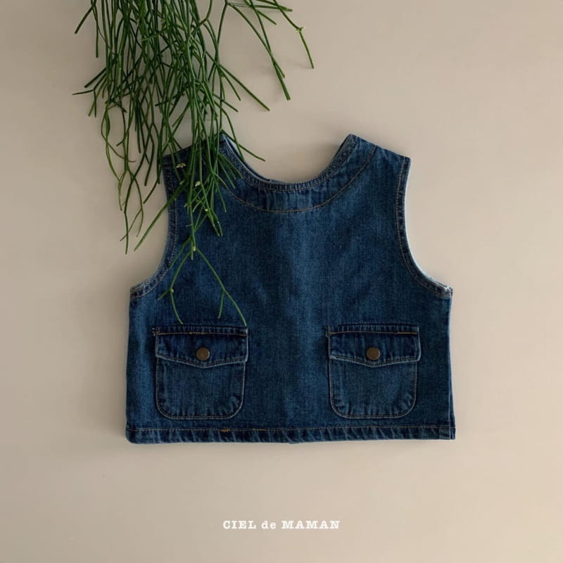 CIEL DE MAMAN - Korean Children Fashion - #Kfashion4kids - Denim Vest - 6