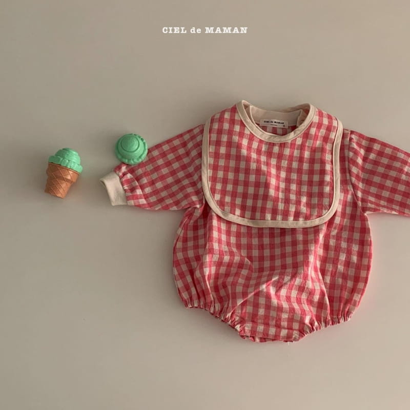 CIEL DE MAMAN - Korean Children Fashion - #Kfashion4kids - Check Bib Bodysuit - 2