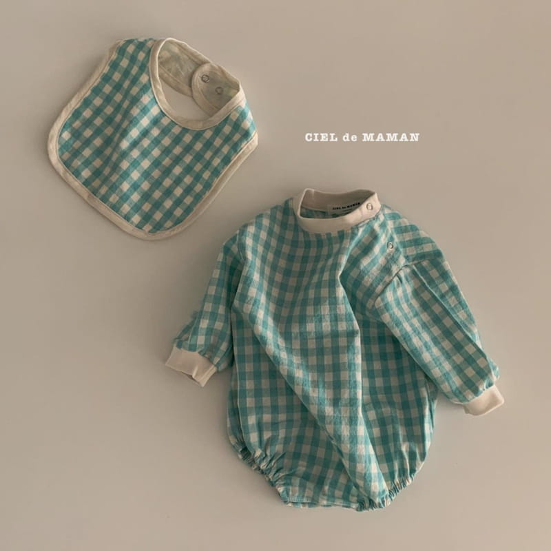 CIEL DE MAMAN - Korean Children Fashion - #Kfashion4kids - Check Bib Bodysuit - 3