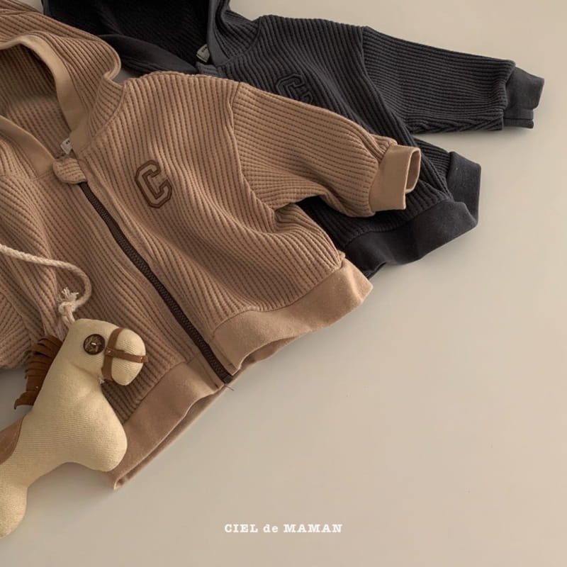 CIEL DE MAMAN - Korean Children Fashion - #Kfashion4kids - Waffle Hood Zip-up Jacket