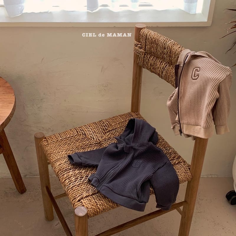 CIEL DE MAMAN - Korean Children Fashion - #Kfashion4kids - Waffle Hood Zip-up Jacket - 10