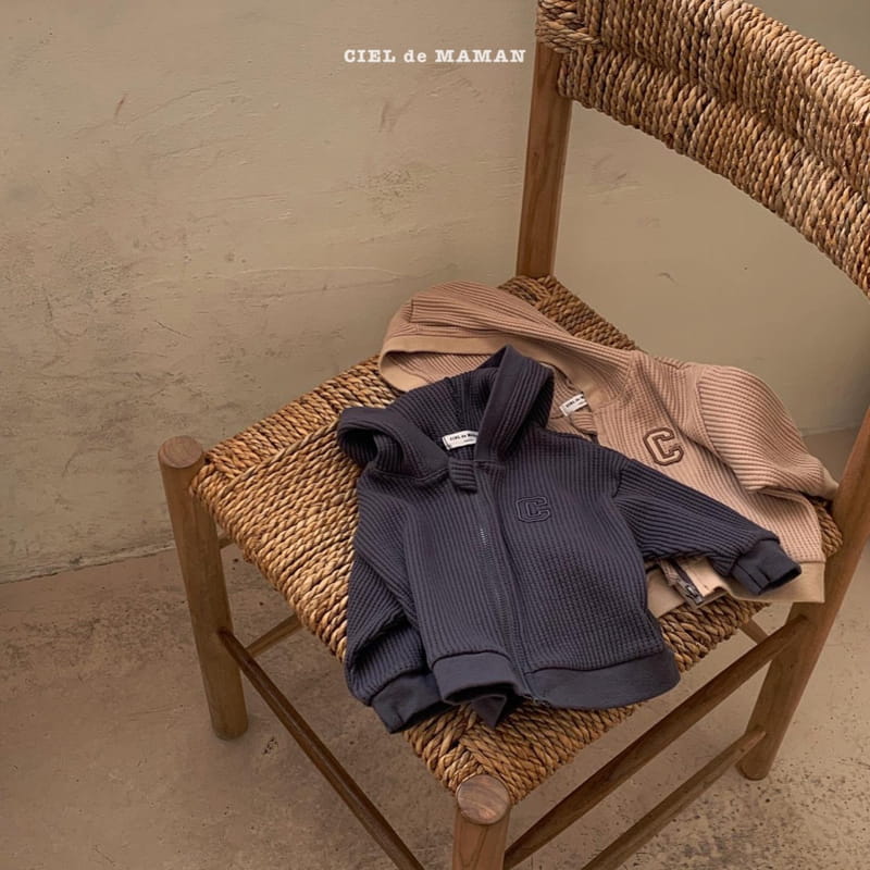 CIEL DE MAMAN - Korean Children Fashion - #Kfashion4kids - Waffle Hood Zip-up Jacket - 11