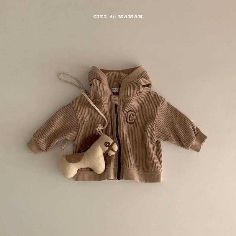 CIEL DE MAMAN - Korean Children Fashion - #Kfashion4kids - Waffle Hood Zip-up Jacket - 2