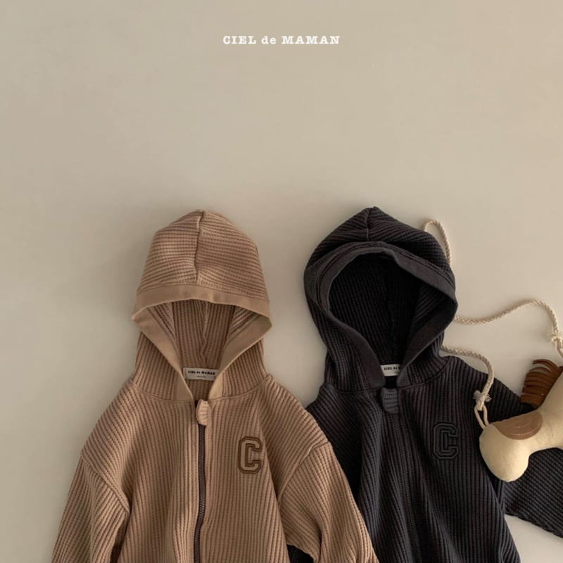 CIEL DE MAMAN - Korean Children Fashion - #Kfashion4kids - Waffle Hood Zip-up Jacket - 4