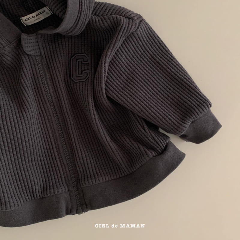 CIEL DE MAMAN - Korean Children Fashion - #Kfashion4kids - Waffle Hood Zip-up Jacket - 5