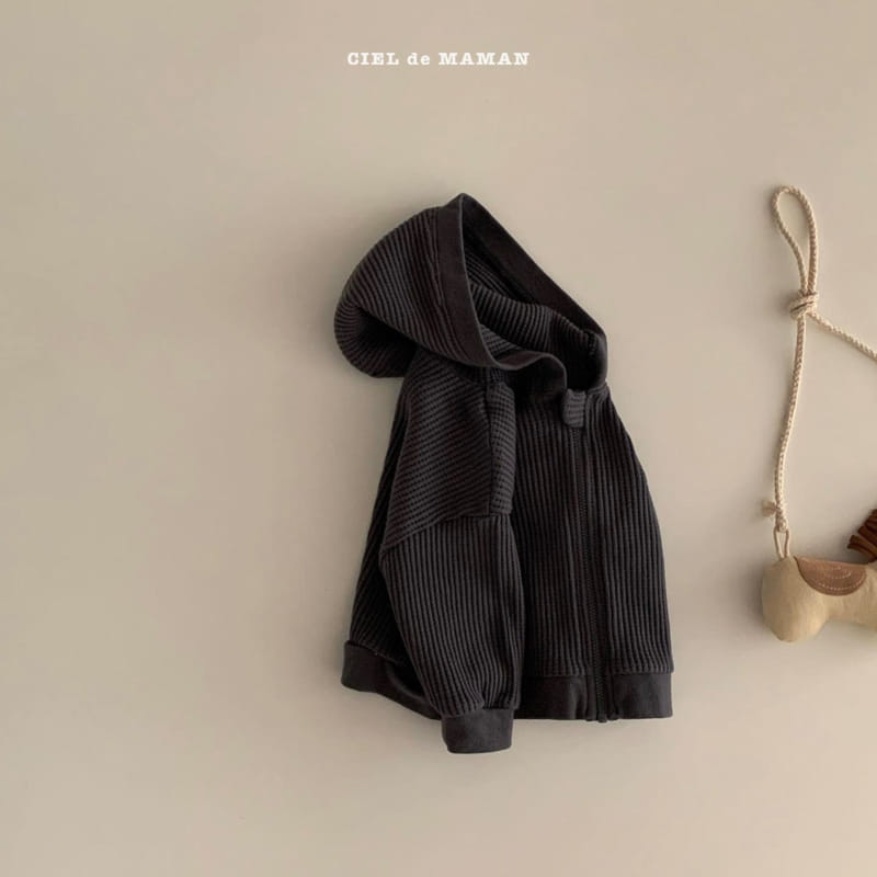 CIEL DE MAMAN - Korean Children Fashion - #Kfashion4kids - Waffle Hood Zip-up Jacket - 6