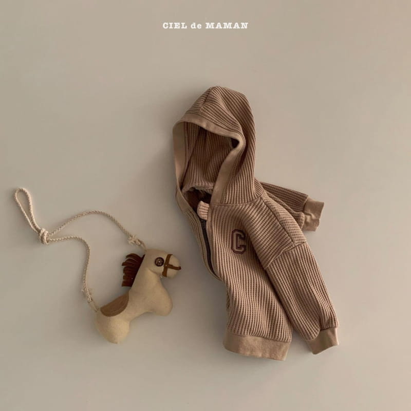 CIEL DE MAMAN - Korean Children Fashion - #Kfashion4kids - Waffle Hood Zip-up Jacket - 7