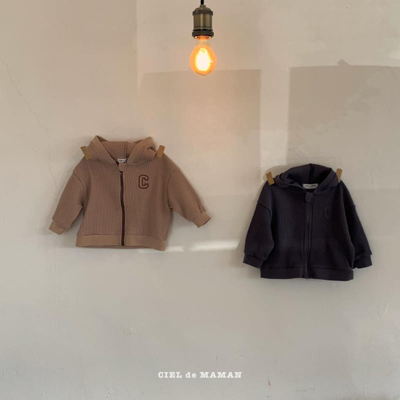 CIEL DE MAMAN - Korean Children Fashion - #Kfashion4kids - Waffle Hood Zip-up Jacket - 8