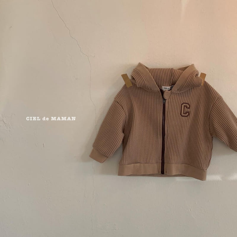 CIEL DE MAMAN - Korean Children Fashion - #Kfashion4kids - Waffle Hood Zip-up Jacket - 9