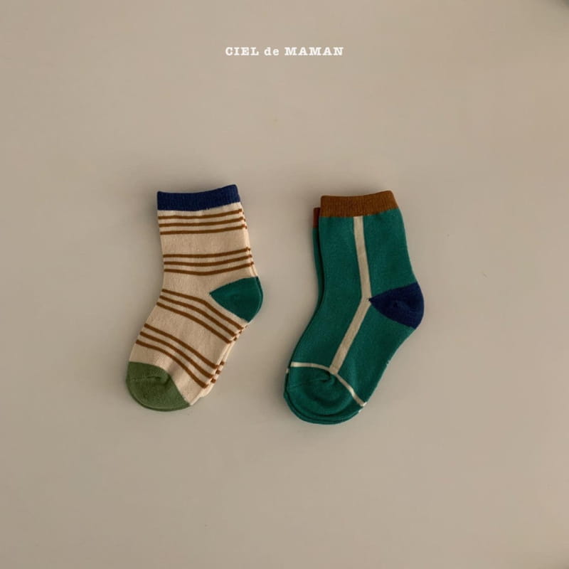 CIEL DE MAMAN - Korean Children Fashion - #Kfashion4kids - Green Socks [set of 5] - 4
