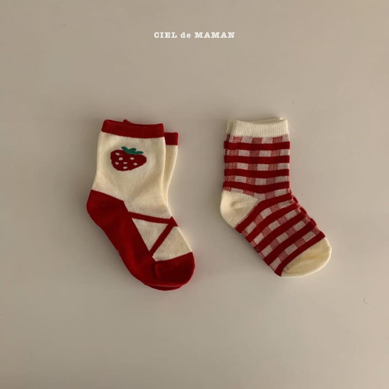 CIEL DE MAMAN - Korean Children Fashion - #Kfashion4kids - Red Socks [set of 5] - 3