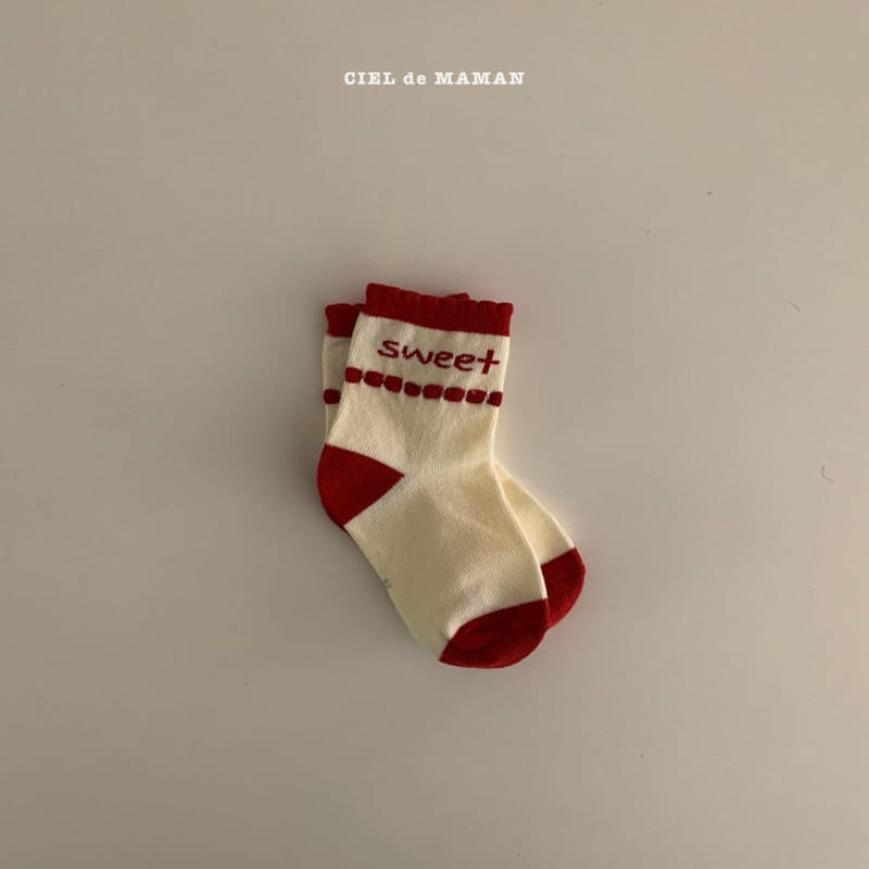 CIEL DE MAMAN - Korean Children Fashion - #Kfashion4kids - Red Socks [set of 5] - 4