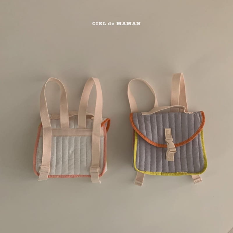 CIEL DE MAMAN - Korean Children Fashion - #Kfashion4kids - Colored Quilting Back Bag - 3