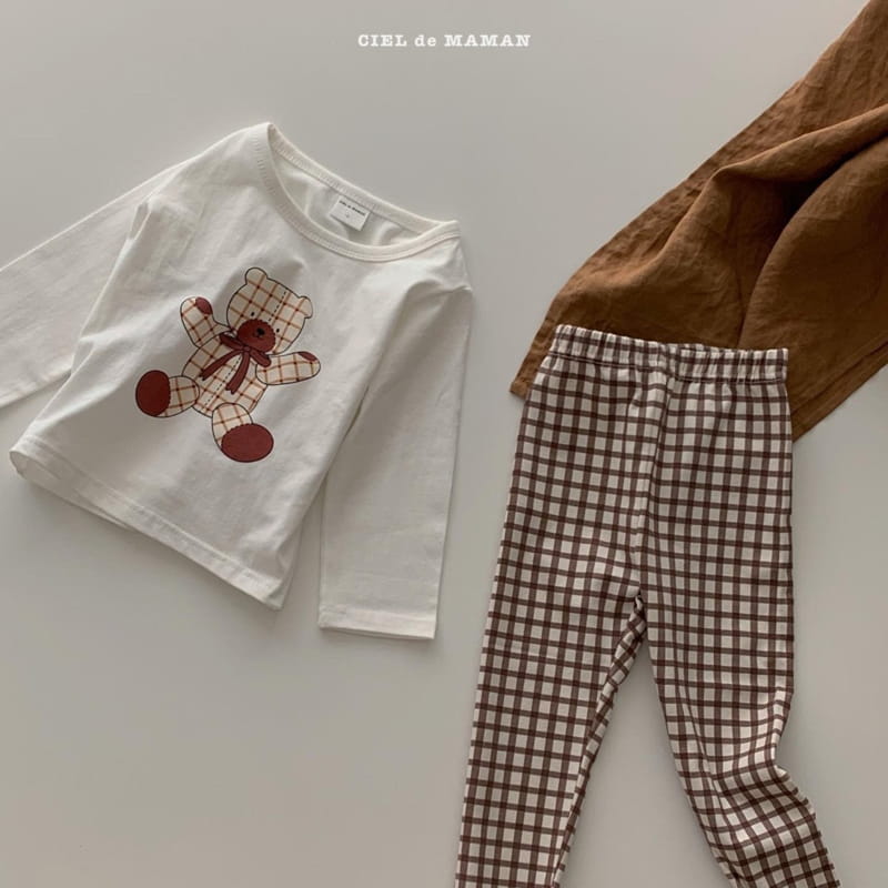CIEL DE MAMAN - Korean Children Fashion - #Kfashion4kids - Check Bear Romper with Leggings & Hat - 7