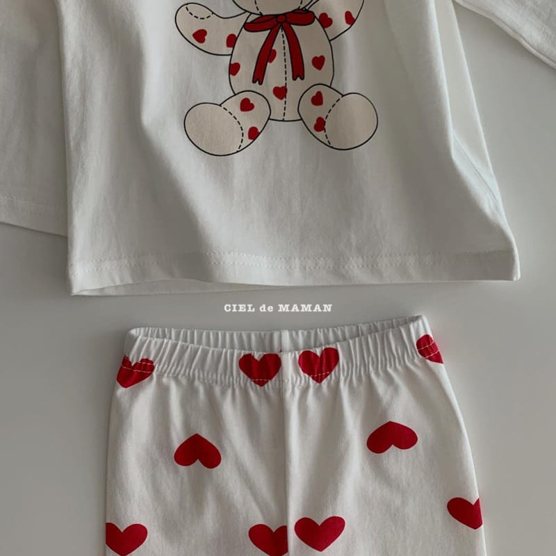 CIEL DE MAMAN - Korean Children Fashion - #Kfashion4kids - Heart Bear Romper with Leggings & Hat - 5