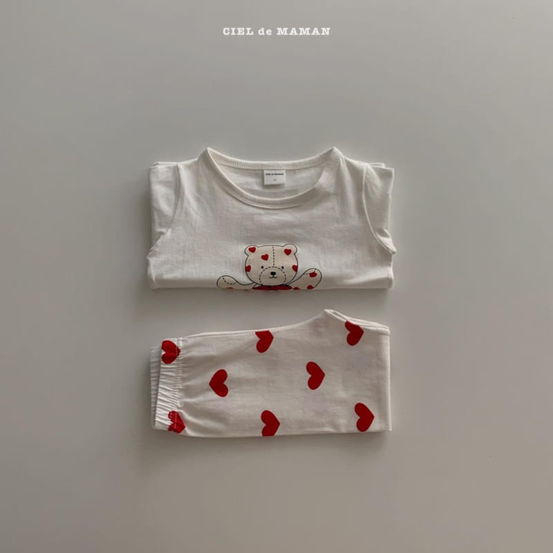 CIEL DE MAMAN - Korean Children Fashion - #Kfashion4kids - Heart Bear Romper with Leggings & Hat - 7