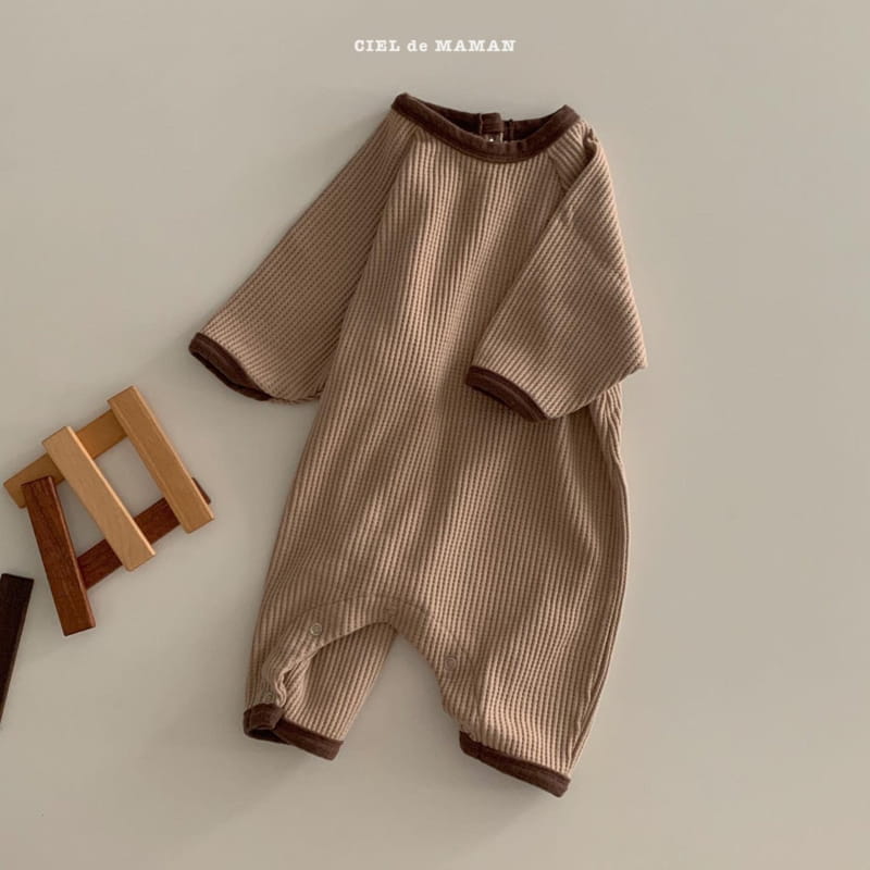 CIEL DE MAMAN - Korean Children Fashion - #Kfashion4kids - Waffle All-in-one Bodysuit - 6