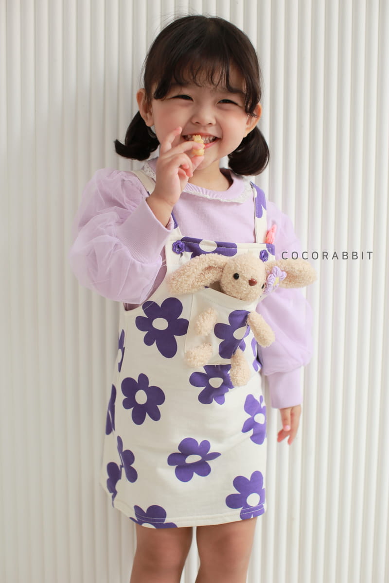 COCO RABBIT - Korean Children Fashion - #Kfashion4kids - Rabbit Flower Suspender One-piece