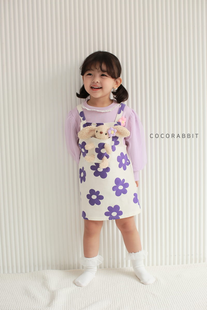 COCO RABBIT - Korean Children Fashion - #Kfashion4kids - Rabbit Flower Suspender One-piece - 2