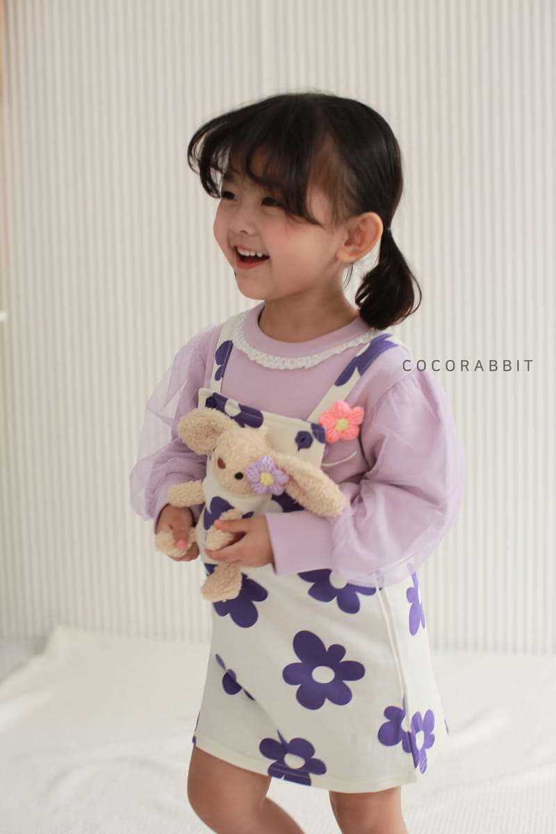 COCO RABBIT - Korean Children Fashion - #Kfashion4kids - Rabbit Flower Suspender One-piece - 3