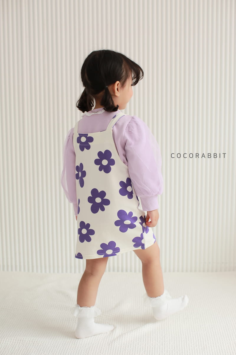 COCO RABBIT - Korean Children Fashion - #Kfashion4kids - Rabbit Flower Suspender One-piece - 4