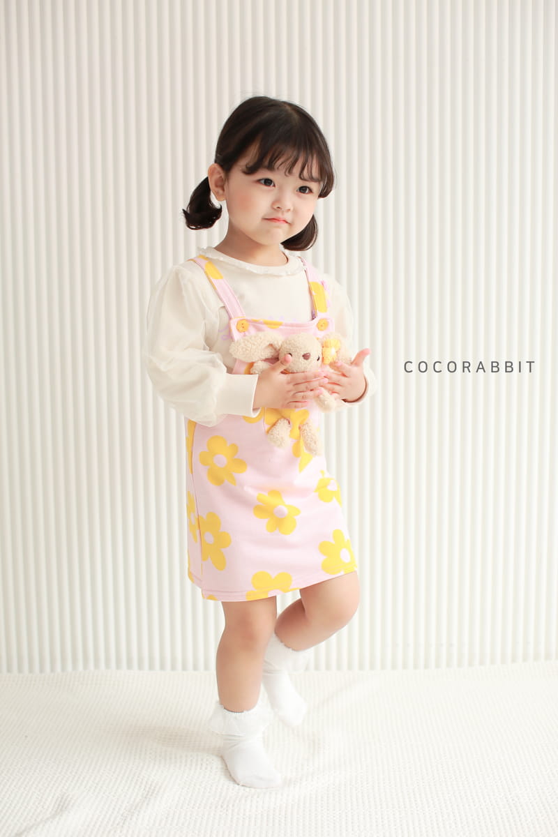 COCO RABBIT - Korean Children Fashion - #Kfashion4kids - Rabbit Flower Suspender One-piece - 7