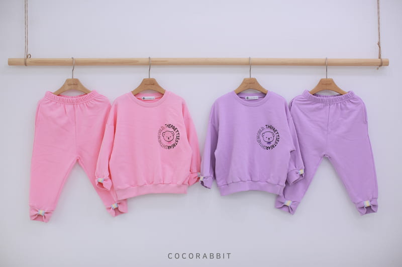COCO RABBIT - Korean Children Fashion - #Kfashion4kids - Bear Rainbow Top Bottom Set - 11