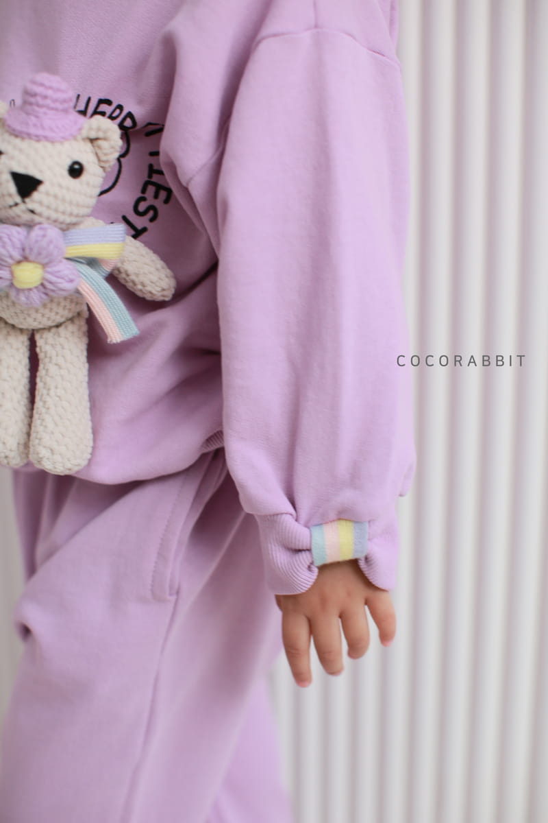 COCO RABBIT - Korean Children Fashion - #Kfashion4kids - Bear Rainbow Top Bottom Set - 2