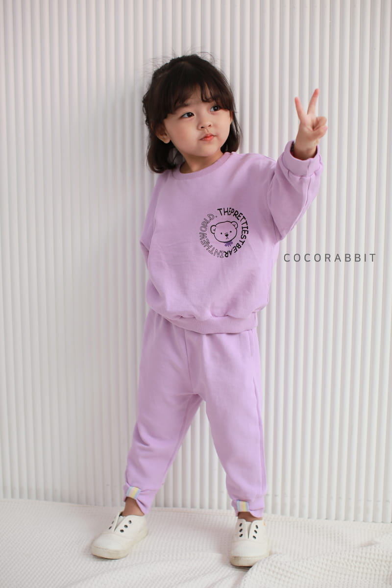COCO RABBIT - Korean Children Fashion - #Kfashion4kids - Bear Rainbow Top Bottom Set - 4