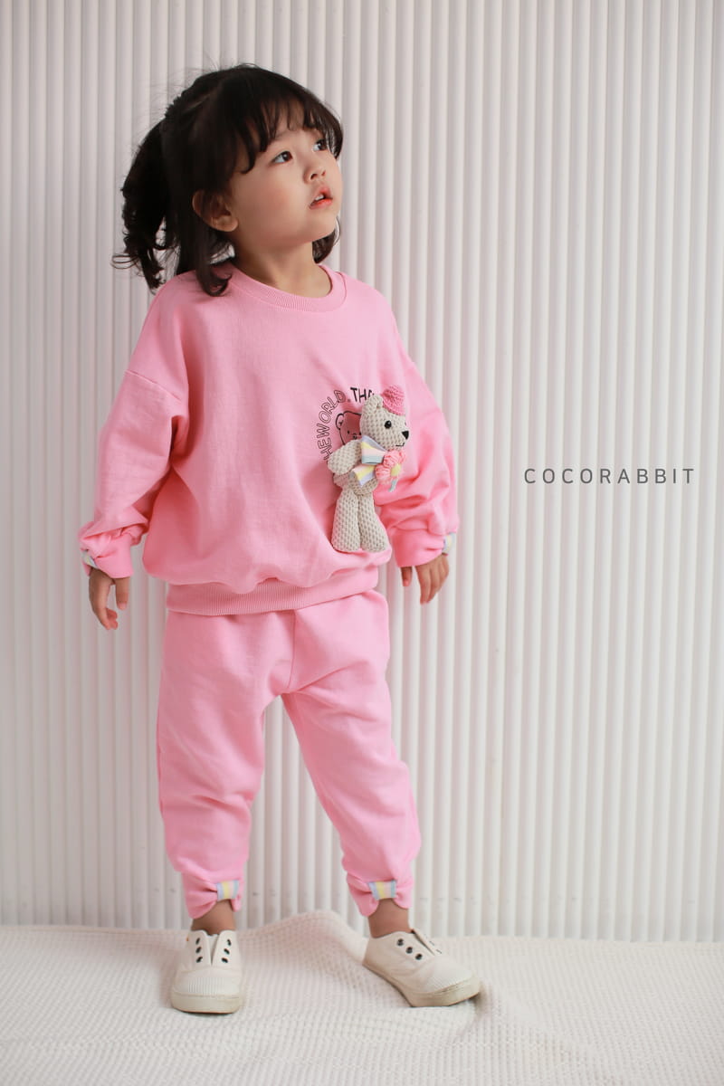 COCO RABBIT - Korean Children Fashion - #Kfashion4kids - Bear Rainbow Top Bottom Set - 6