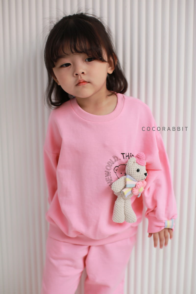 COCO RABBIT - Korean Children Fashion - #Kfashion4kids - Bear Rainbow Top Bottom Set - 7