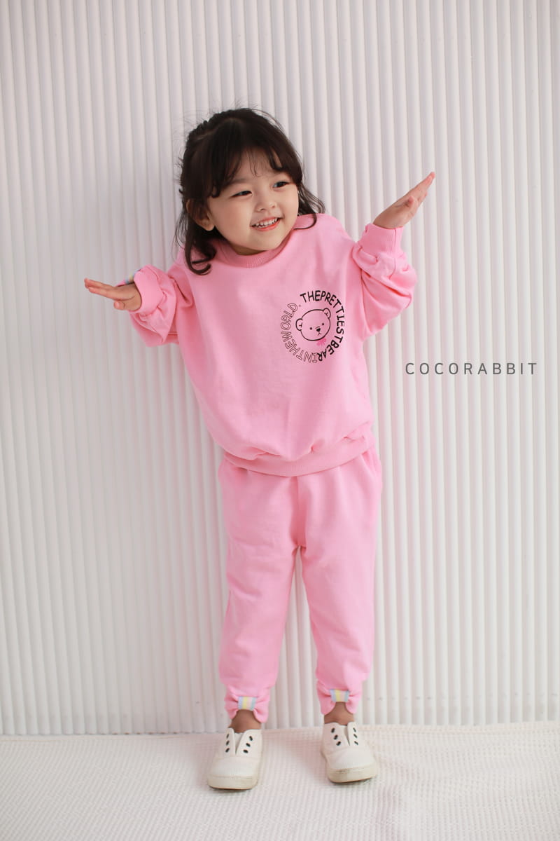 COCO RABBIT - Korean Children Fashion - #Kfashion4kids - Bear Rainbow Top Bottom Set - 9