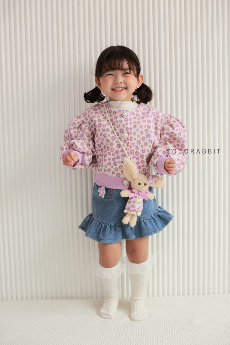 COCO RABBIT - Korean Children Fashion - #Kfashion4kids - Rabbit Flower Puff Cardigan - 5
