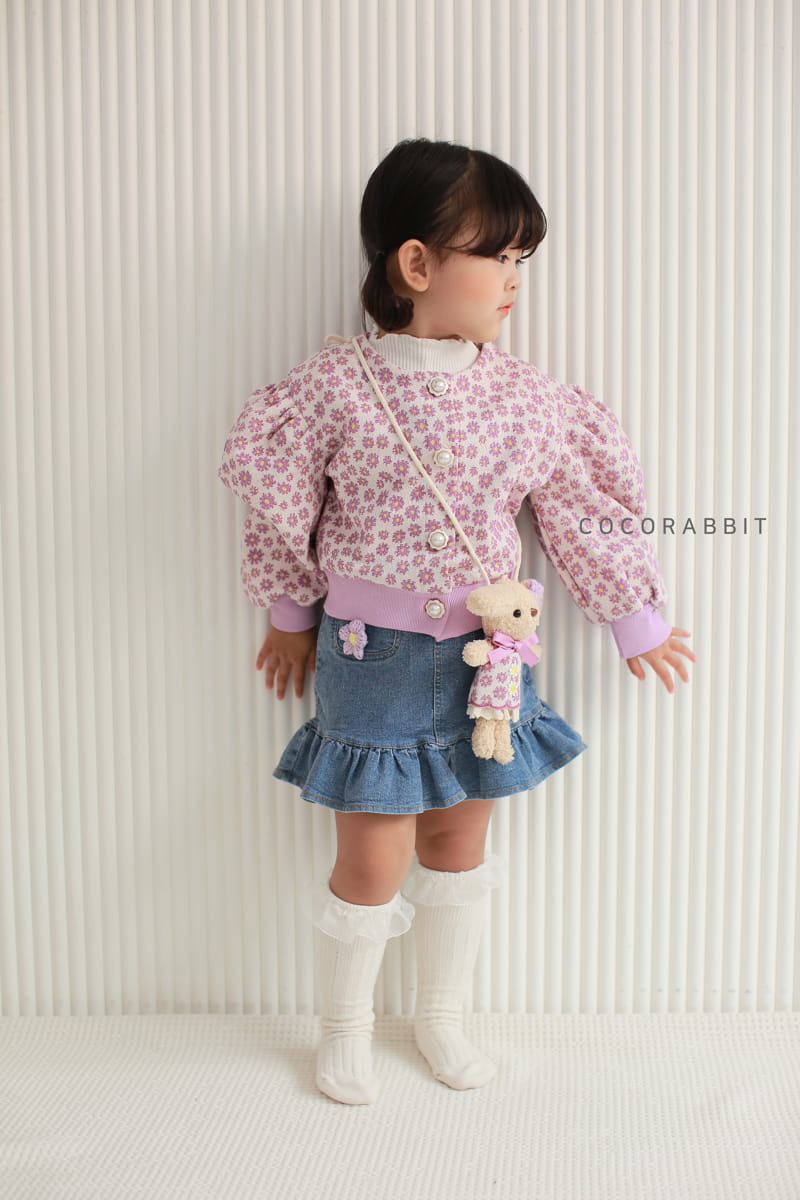 COCO RABBIT - Korean Children Fashion - #Kfashion4kids - Rabbit Flower Puff Cardigan - 6