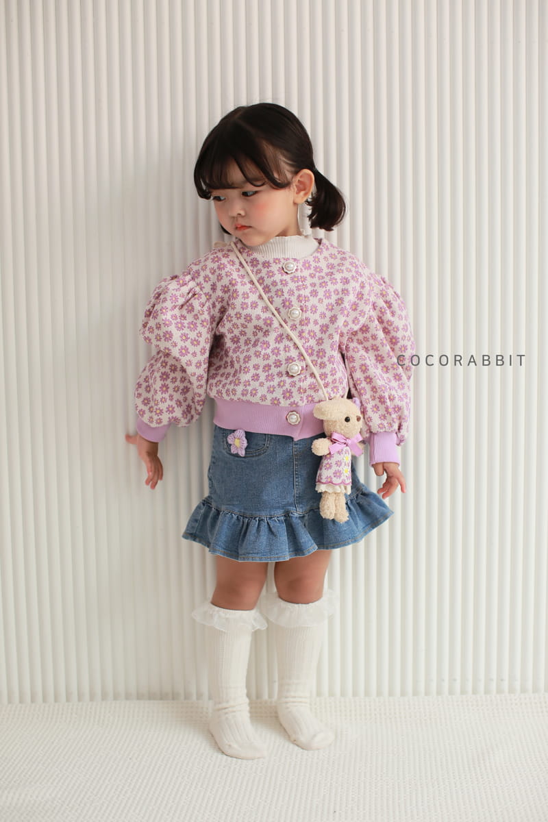 COCO RABBIT - Korean Children Fashion - #Kfashion4kids - Rabbit Flower Puff Cardigan - 8