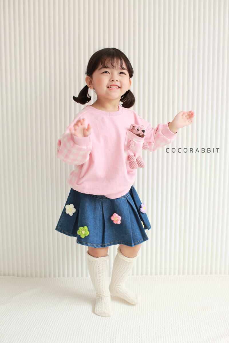 COCO RABBIT - Korean Children Fashion - #Kfashion4kids - Check Bear Sweatshirt