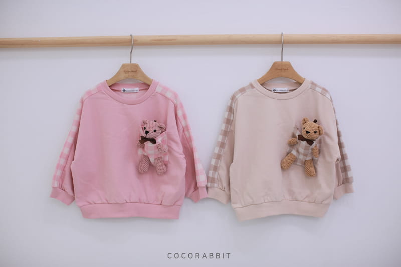 COCO RABBIT - Korean Children Fashion - #Kfashion4kids - Check Bear Sweatshirt - 12