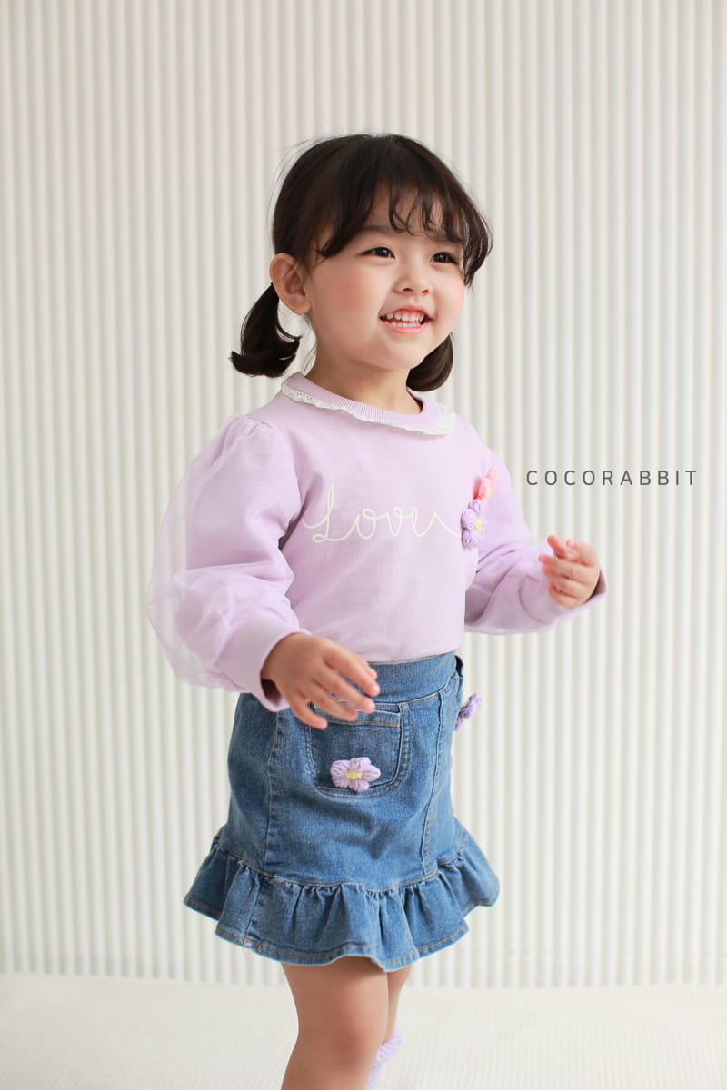 COCO RABBIT - Korean Children Fashion - #Kfashion4kids - Flower Puff Cha Tee