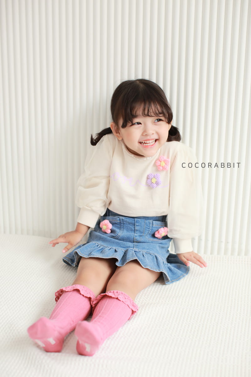COCO RABBIT - Korean Children Fashion - #Kfashion4kids - Flower Puff Cha Tee - 10