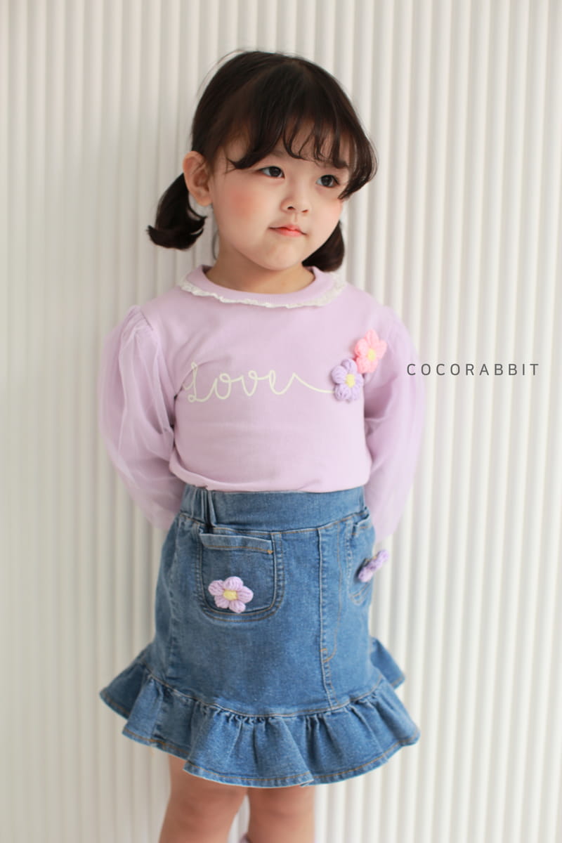 COCO RABBIT - Korean Children Fashion - #Kfashion4kids - Flower Puff Cha Tee - 4