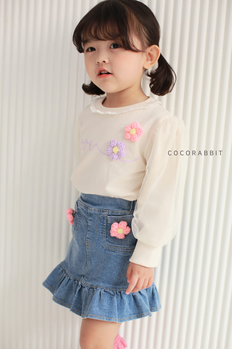 COCO RABBIT - Korean Children Fashion - #Kfashion4kids - Flower Puff Cha Tee - 7