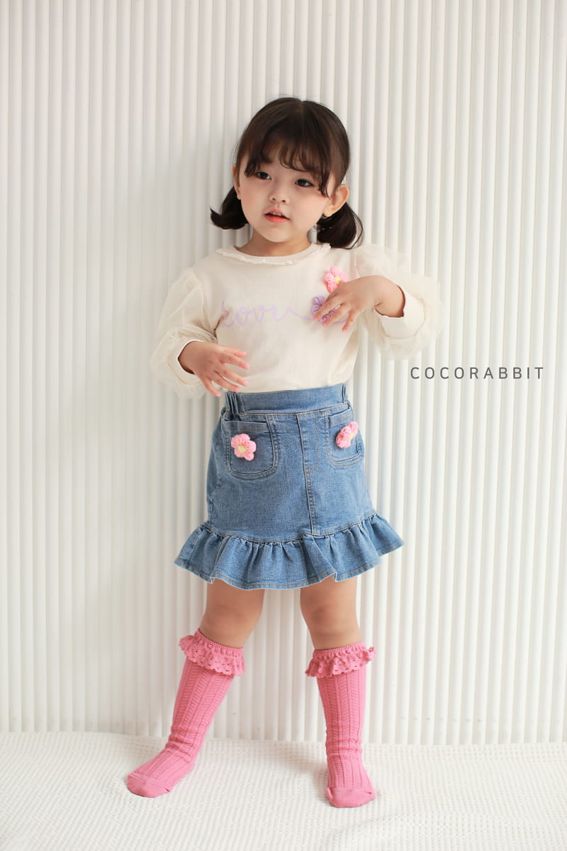 COCO RABBIT - Korean Children Fashion - #Kfashion4kids - Flower Puff Cha Tee - 8