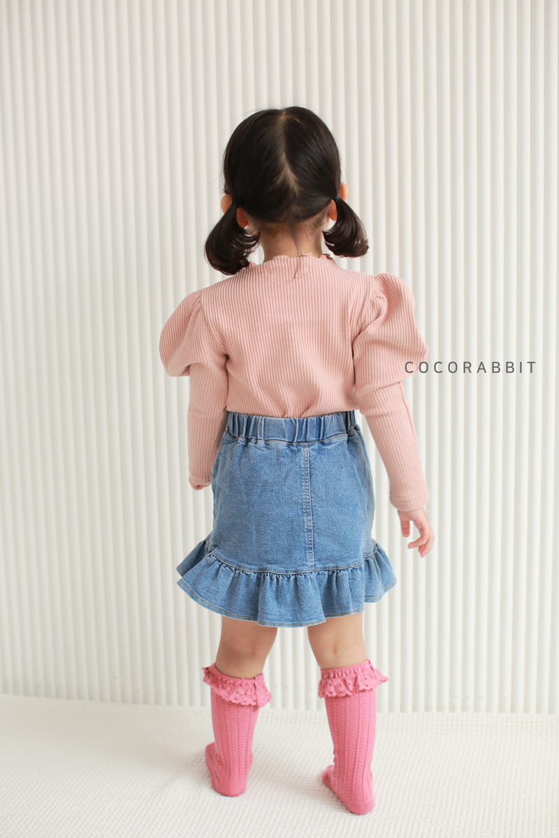 COCO RABBIT - Korean Children Fashion - #Kfashion4kids - Flower Rib Puff Tee - 2