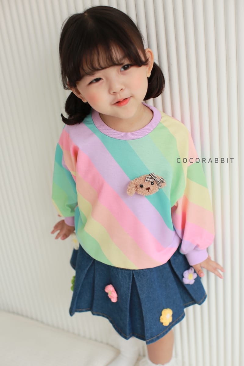 COCO RABBIT - Korean Children Fashion - #Kfashion4kids - Bear Rainbow Sweatshirt