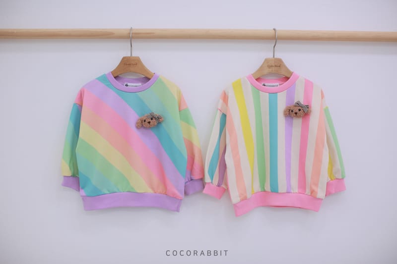 COCO RABBIT - Korean Children Fashion - #Kfashion4kids - Bear Rainbow Sweatshirt - 12